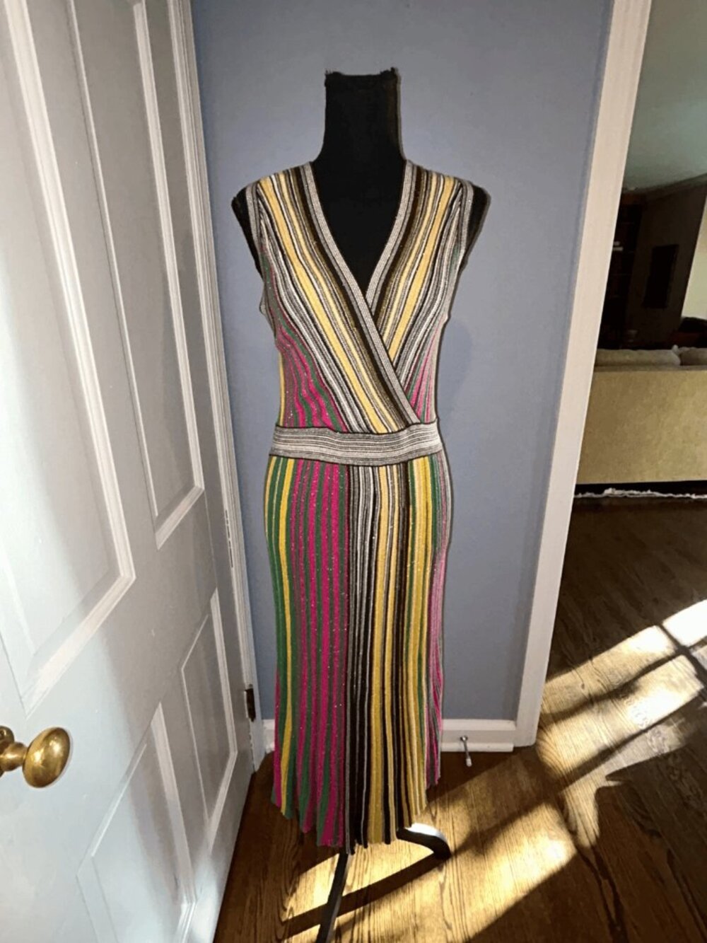 INC International Concepts Multicolor Striped Sleeveless Maxi Dress